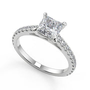 Jaylah Classic 4 Prong Princess Cut Diamond Engagement Ring - Nivetta